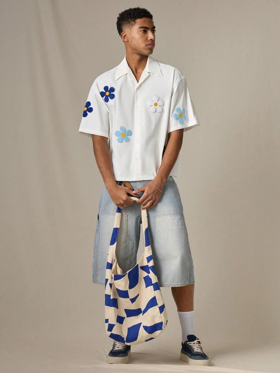 SWAVVY – Chemise ample à imprimé floral et manches mi-longues