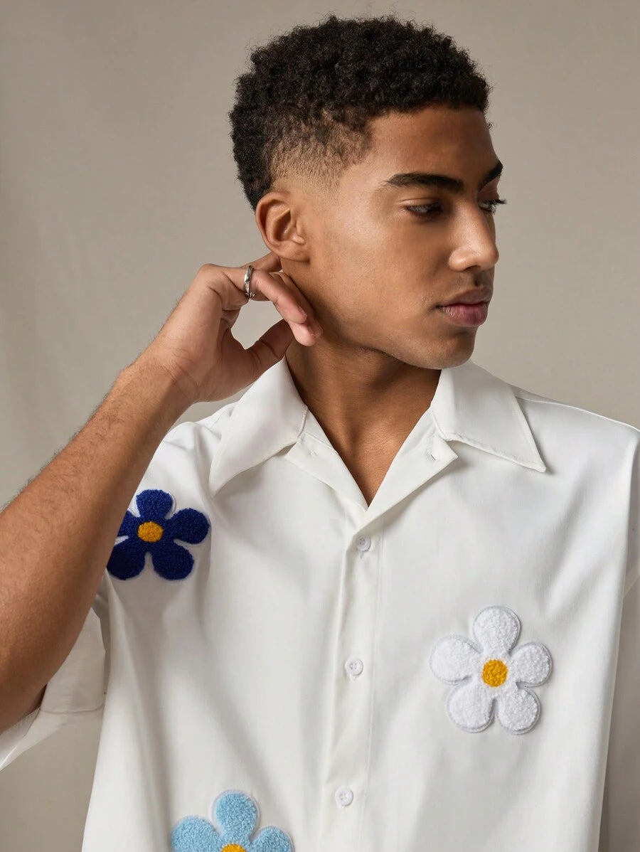 SWAVVY – Chemise ample à imprimé floral et manches mi-longues