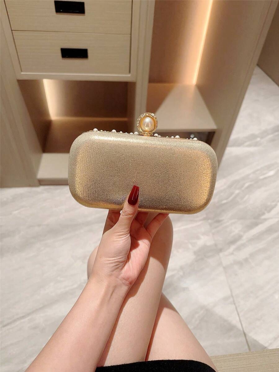 SHEIN - Sac à main à design élégant avec strass et perles de culture artificielles