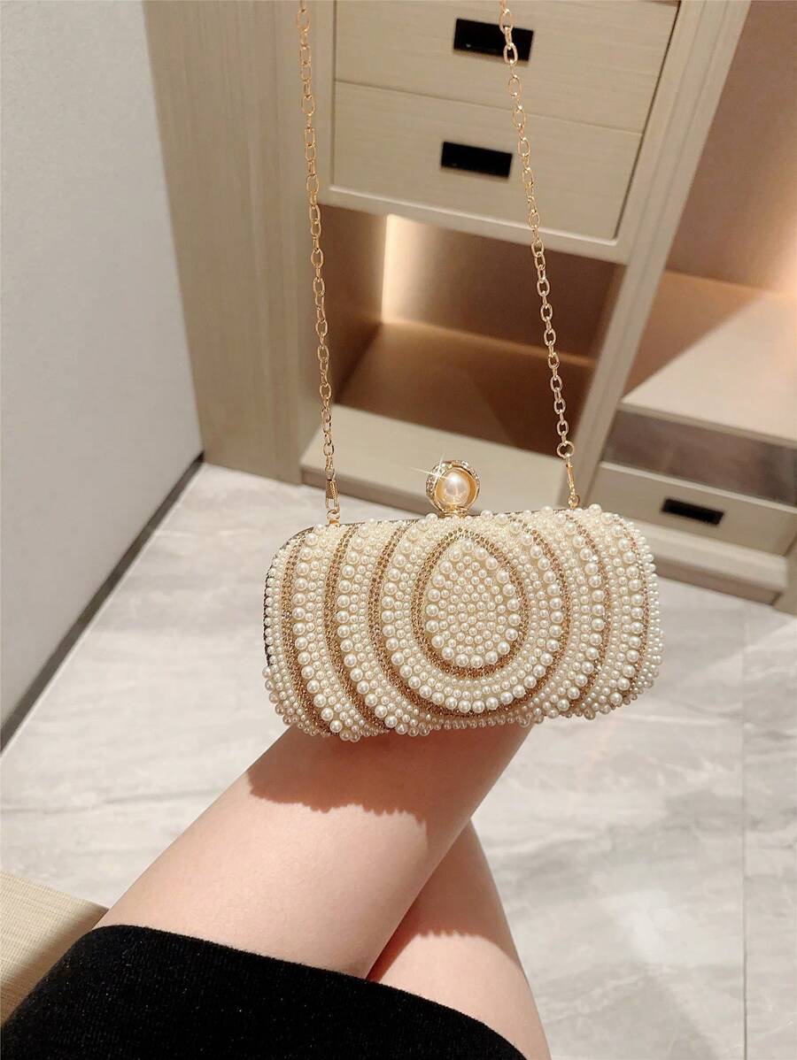 SHEIN - Sac à main à design élégant avec strass et perles de culture artificielles