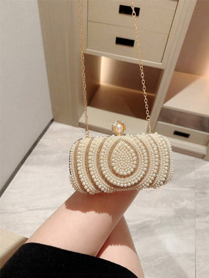 SHEIN - Sac à main à design élégant avec strass et perles de culture artificielles