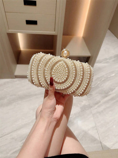 SHEIN - Sac à main à design élégant avec strass et perles de culture artificielles