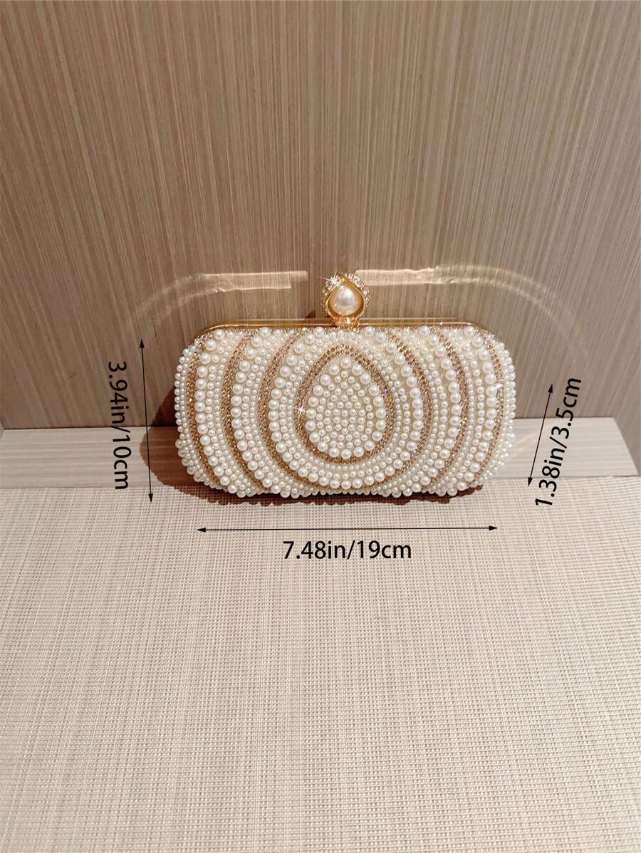 SHEIN - Sac à main à design élégant avec strass et perles de culture artificielles