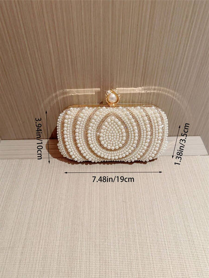 SHEIN - Sac à main à design élégant avec strass et perles de culture artificielles