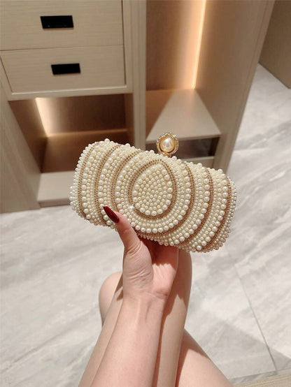 SHEIN - Sac à main à design élégant avec strass et perles de culture artificielles