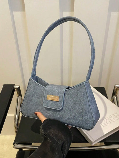 Sac à bandoulière en métal avec fermeture éclair et design épuré