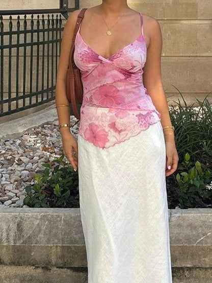 SHEIN MOD – Top cache-cœur en tricot avec ourlet asymétrique et détails à bordure à laitue