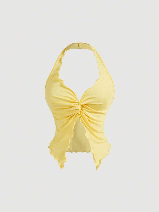 SHEIN MOD – Débardeur court côtelé à col ras-du-cou et dos nu