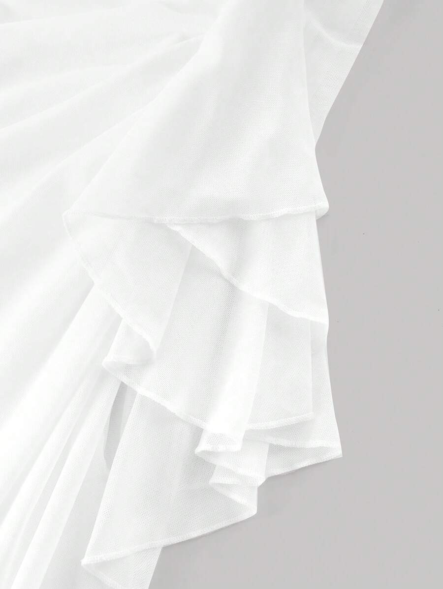 SHEIN MOD – Robe cami asymétrique à volants et bretelles fines