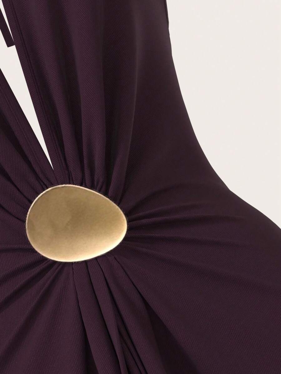 Opulessa – Robe dos nu en tricot à coupe ajustée et bretelles fines