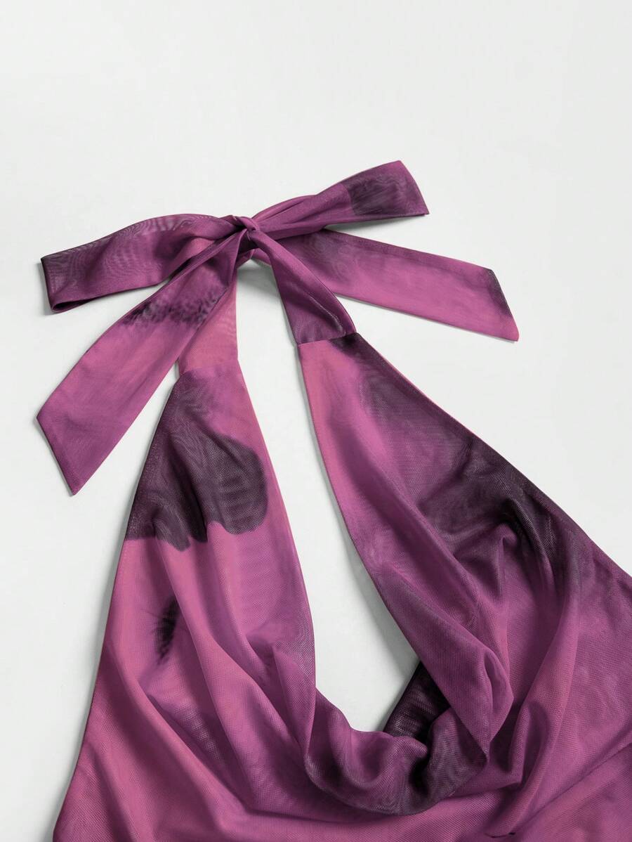 INAWLY – Top drapé au cou en tissu léger pour l'été