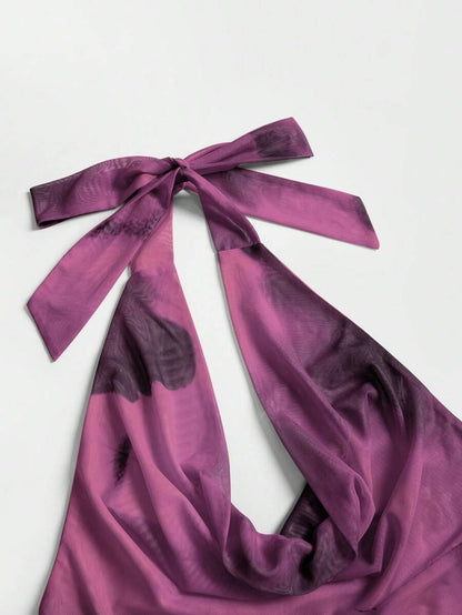 INAWLY – Top drapé au cou en tissu léger pour l'été