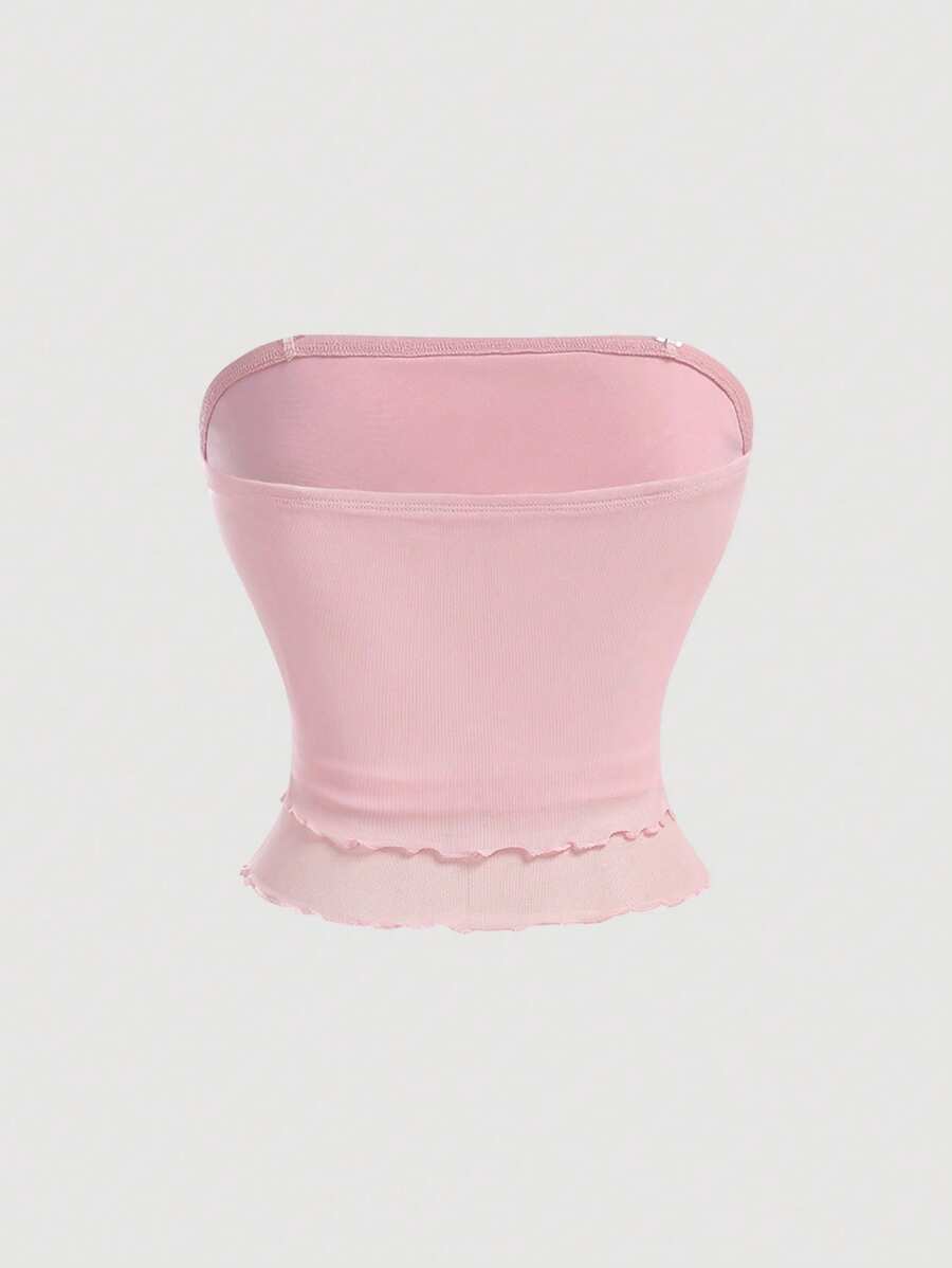 SHEIN MOD – Top bandeau imprimé floral en tissu léger et coupe décontractée