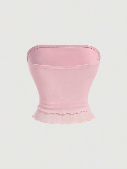 SHEIN MOD – Top bandeau imprimé floral en tissu léger et coupe décontractée