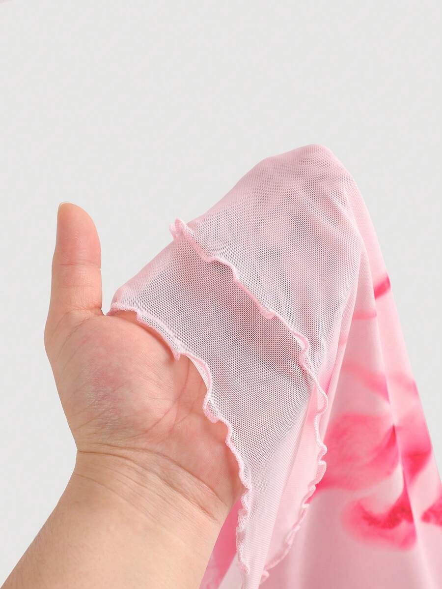 SHEIN MOD – Top bandeau imprimé floral en tissu léger et coupe décontractée