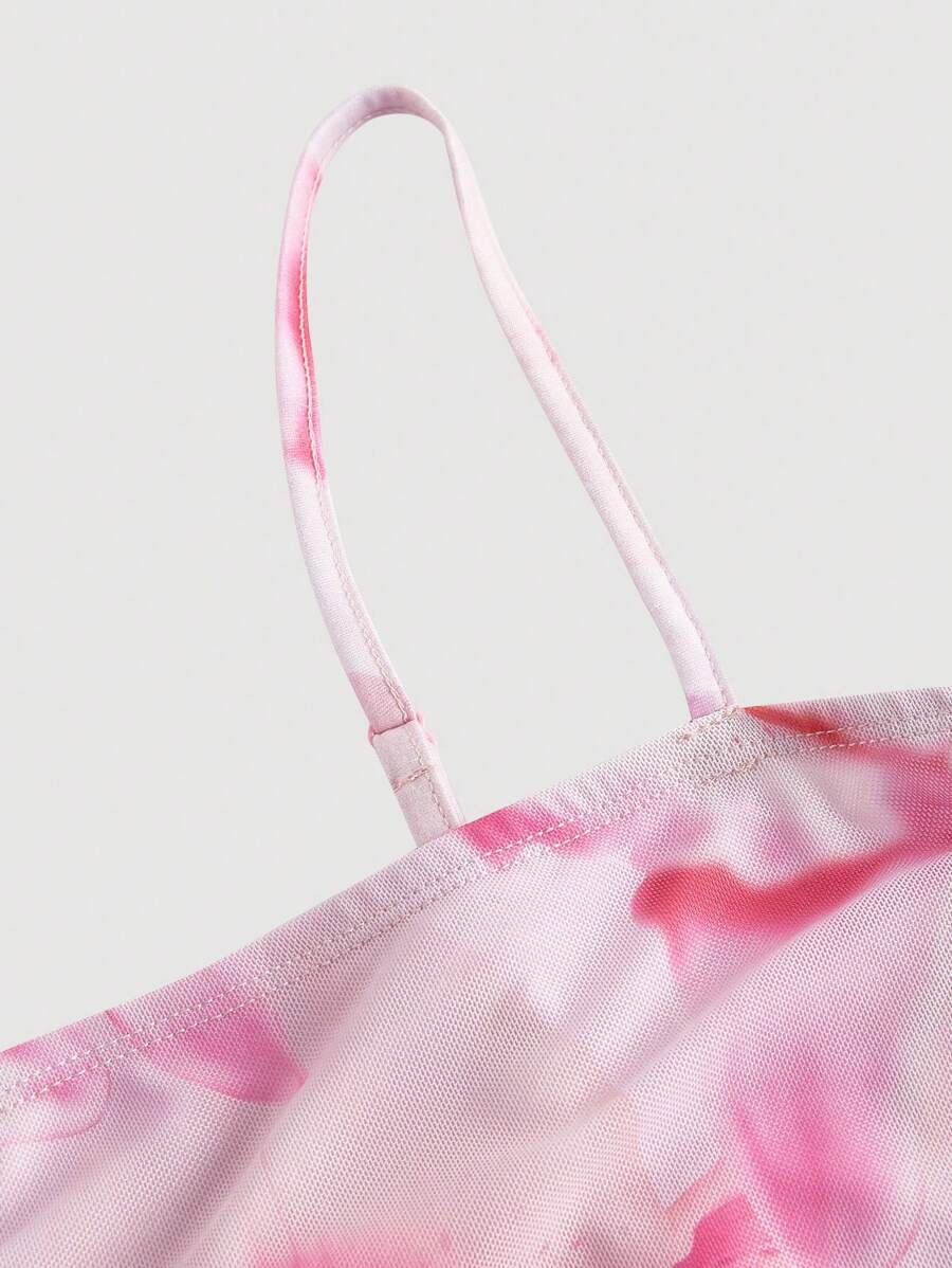 SHEIN MOD – Robe mi-longue à bretelles avec imprimé floral et coupe ajustée