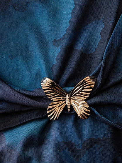 Chiquease – Robe bustier avec imprimé papillon et décor en filet