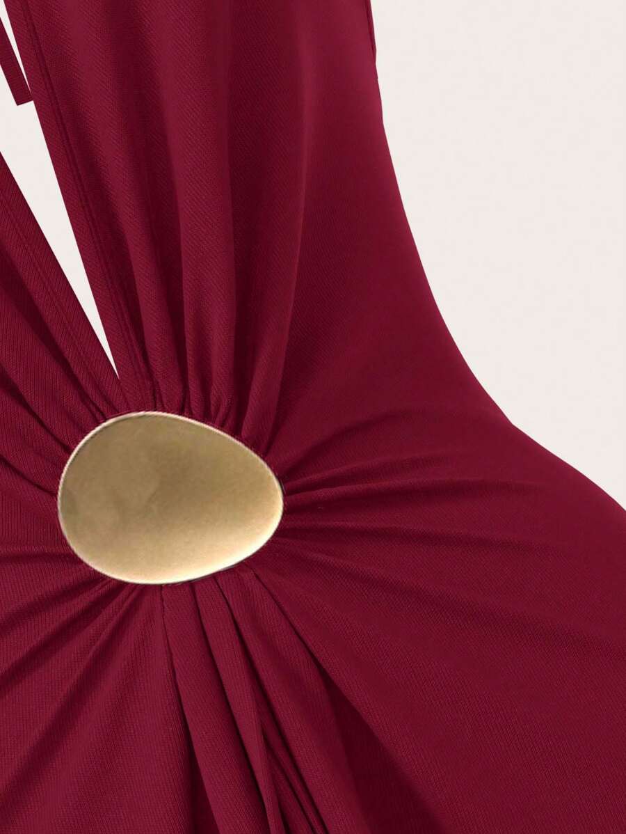 Opulessa – Robe dos nu en tricot à coupe ajustée et bretelles fines