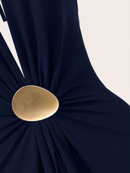Opulessa – Robe dos nu en tricot à coupe ajustée et bretelles fines