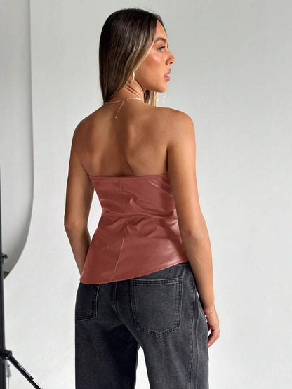 SHEIN Essnce Top – Top froissé à ourlet asymétrique pour soirées