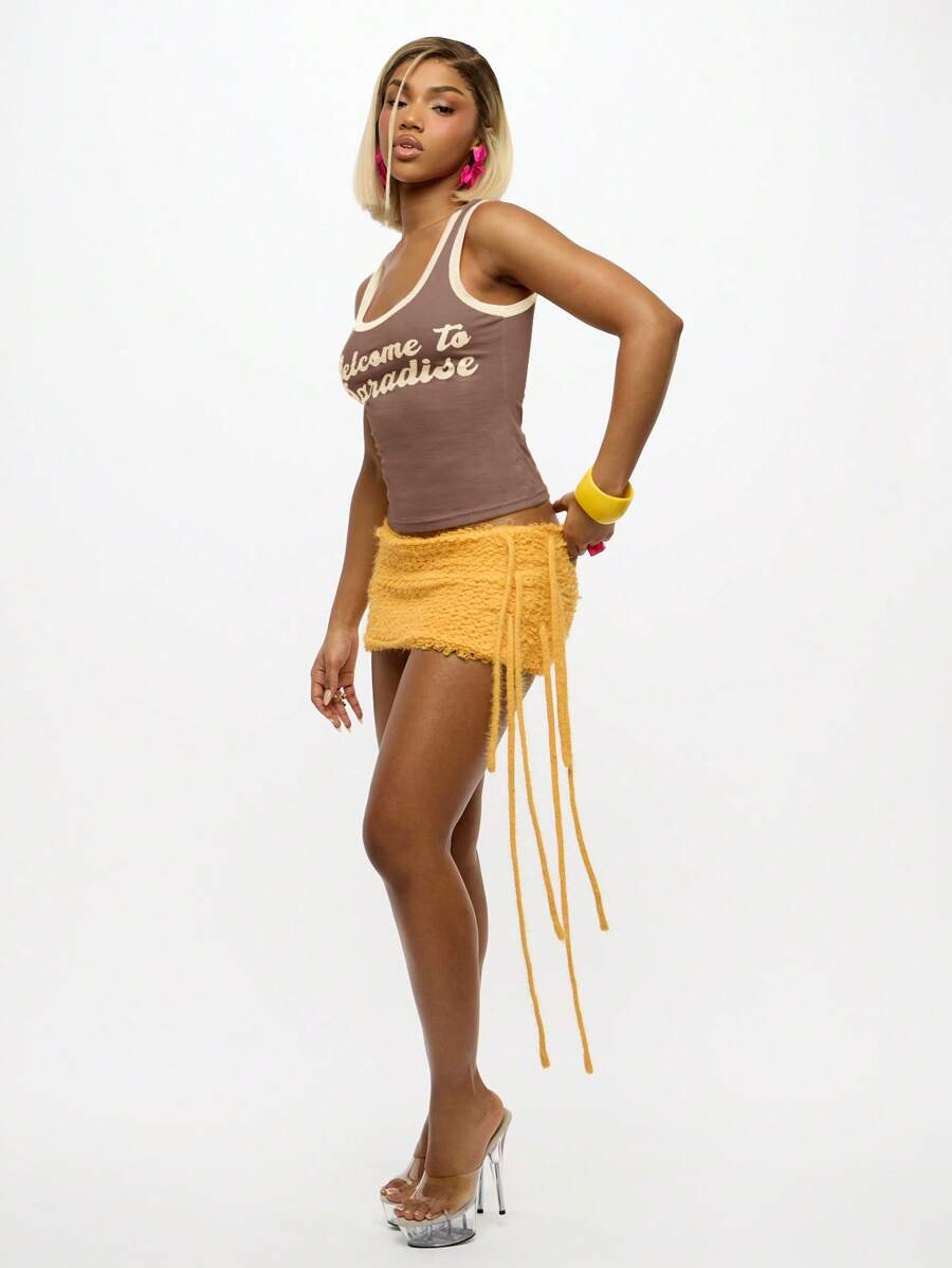 SUMWON WOMEN – Débardeur léger en coton avec design "Bienvenue au Paradis" pour l'été