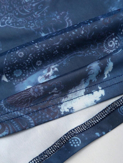 Sweetra – Robe mini rétro à col drapé en tissu léger et coupe fluide