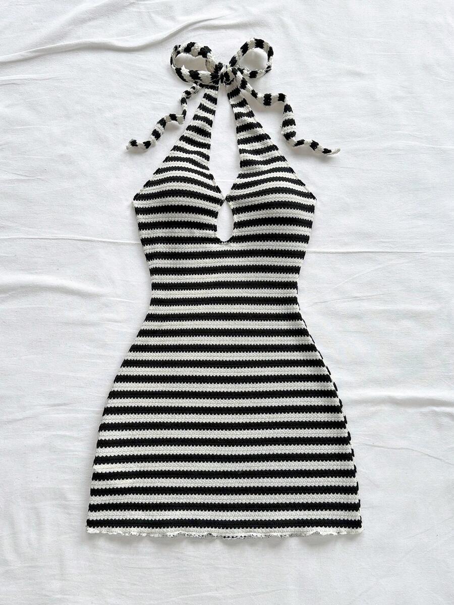 BACHINA – Robe mini sans bretelles à épaules dénudées et dos nu