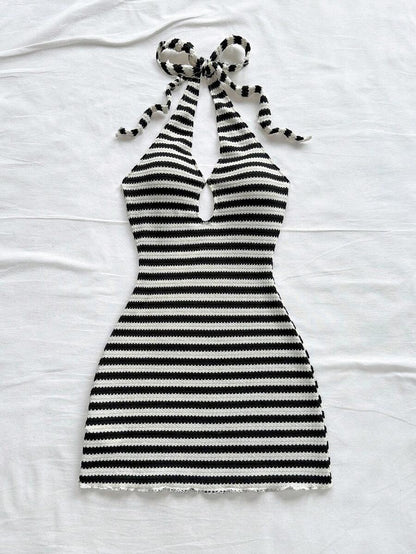 BACHINA – Robe mini sans bretelles à épaules dénudées et dos nu