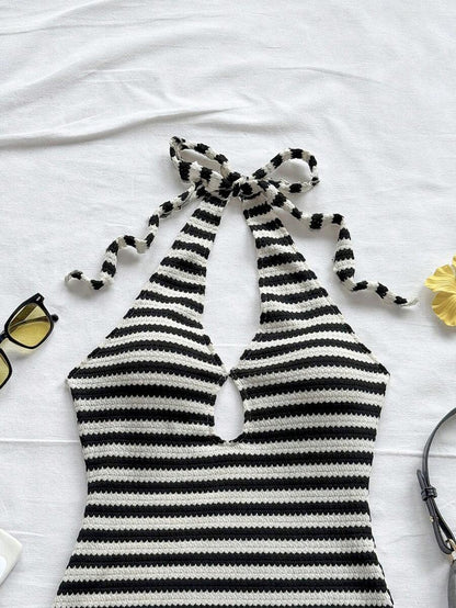 BACHINA – Robe mini sans bretelles à épaules dénudées et dos nu