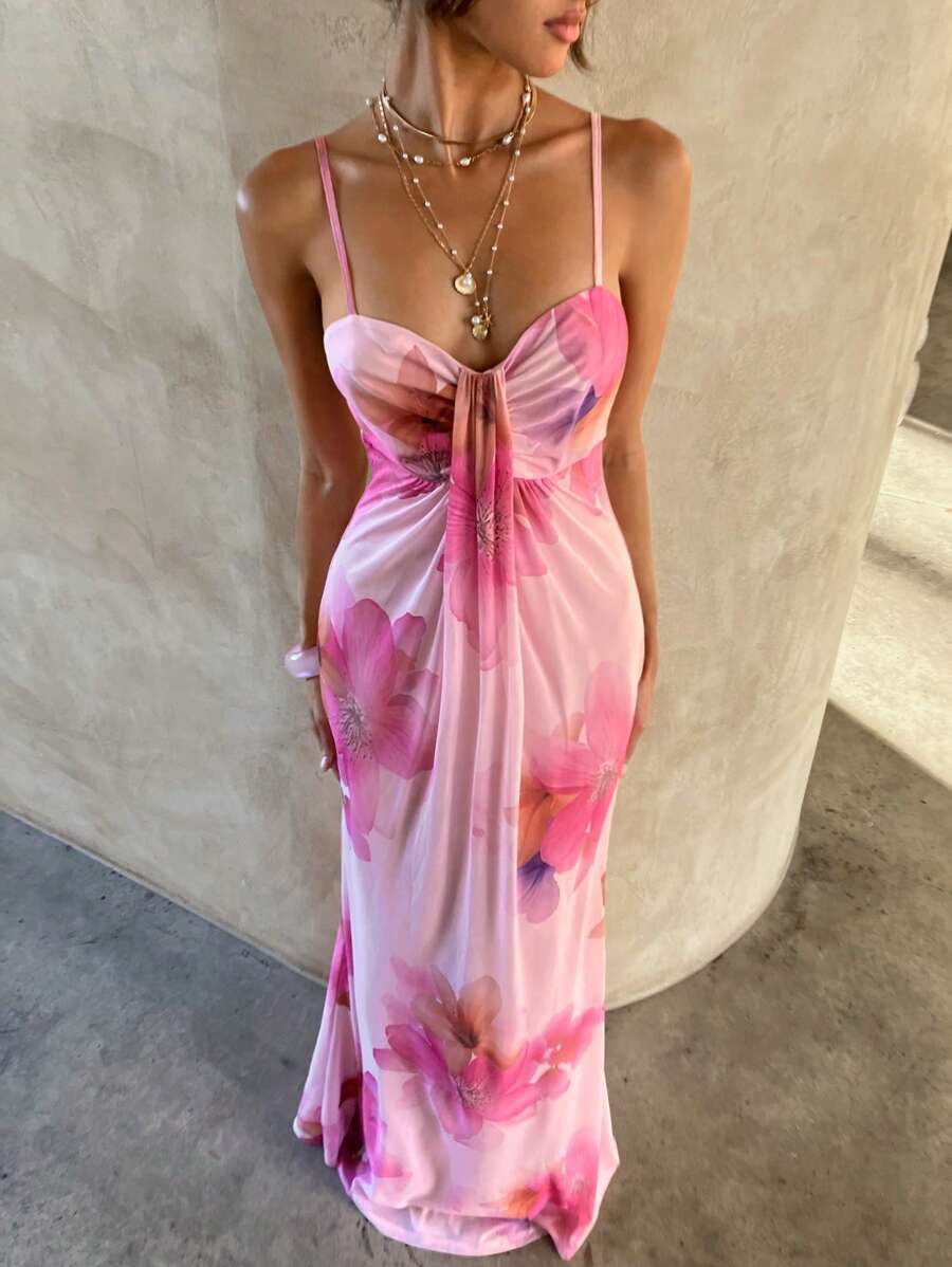 Aloruh – Robe débardeur en jersey avec imprimé numérique et coupe fluide