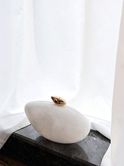 SHEIN MarbleBox – Sac de soirée en marbre avec chaîne métallique et design vintage