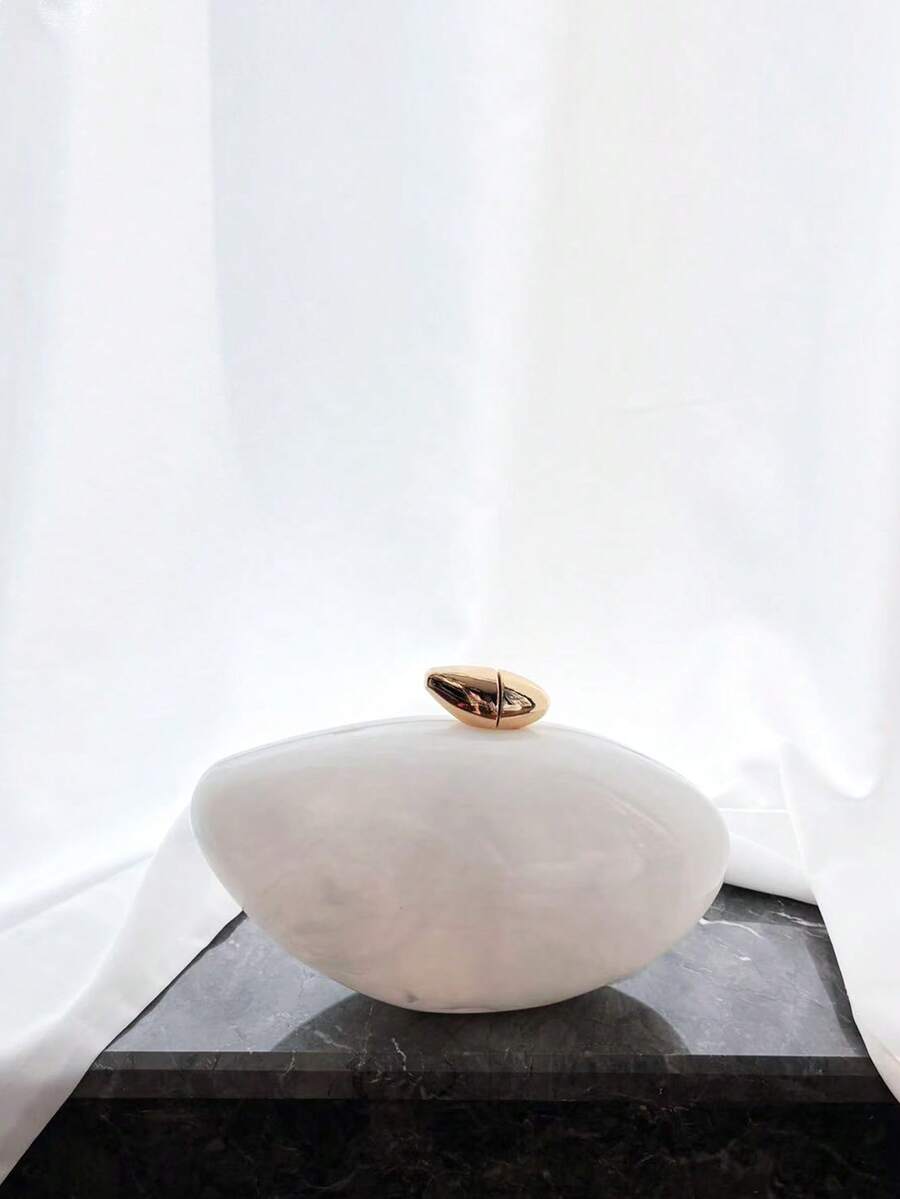 SHEIN MarbleBox – Sac de soirée en marbre avec chaîne métallique et design vintage