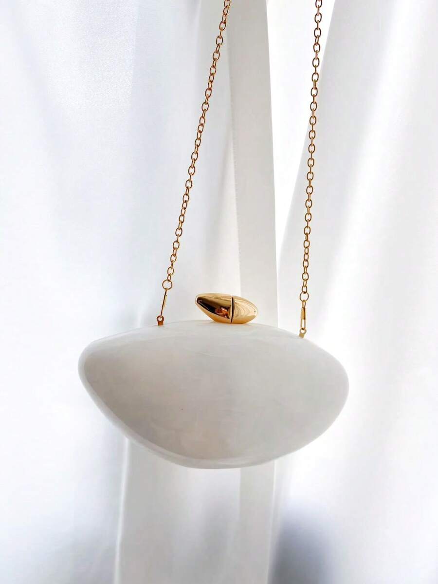 SHEIN MarbleBox – Sac de soirée en marbre avec chaîne métallique et design vintage