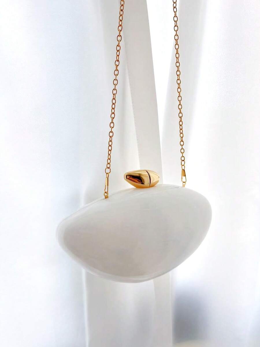 SHEIN MarbleBox – Sac de soirée en marbre avec chaîne métallique et design vintage