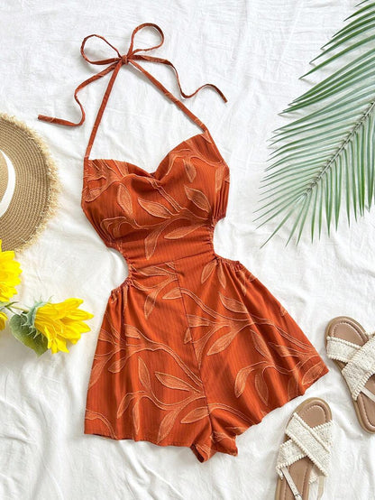 Soleia – Combi-short ample à dos nu avec liens et découpes à la taille