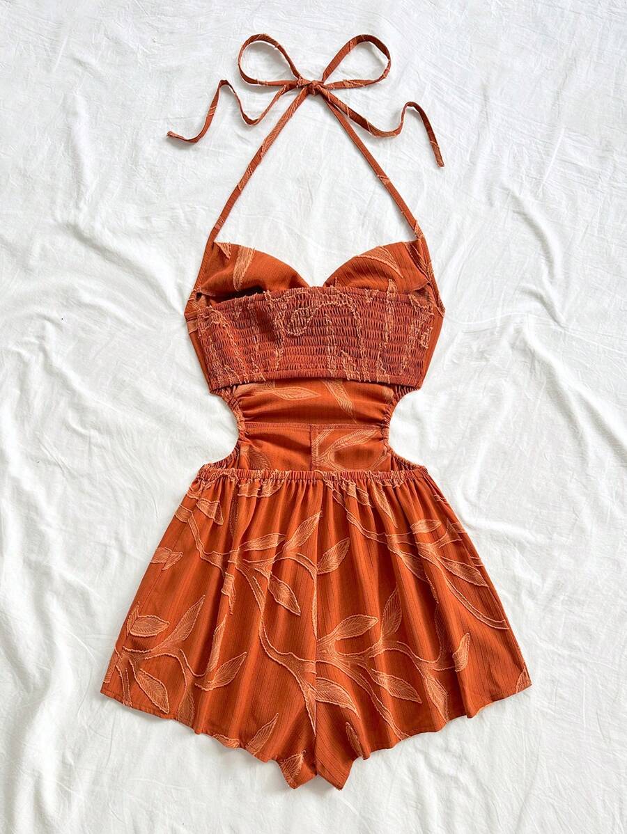 Soleia – Combi-short ample à dos nu avec liens et découpes à la taille