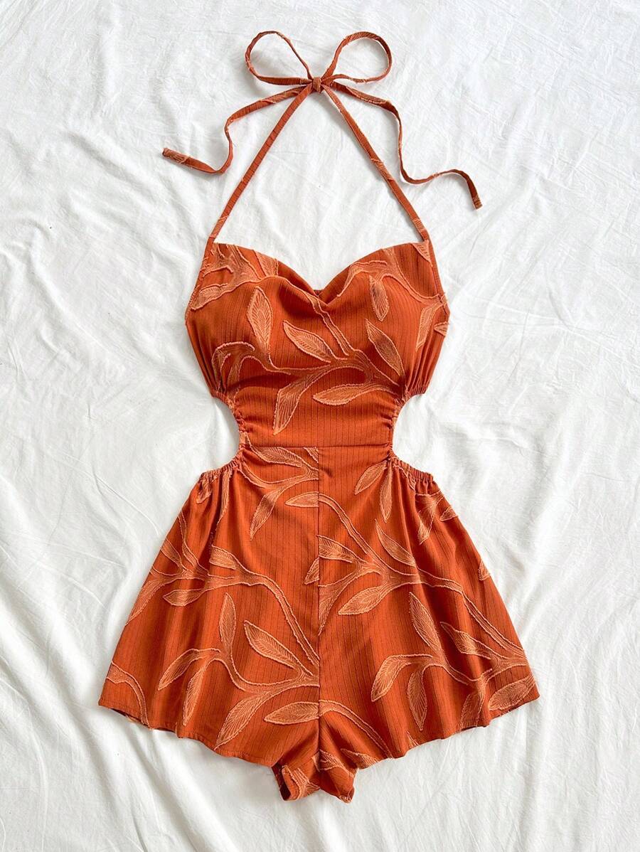 Soleia – Combi-short ample à dos nu avec liens et découpes à la taille