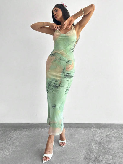 Firerie – Robe sans dos en mousseline de soie pour invité de mariage et vacances
