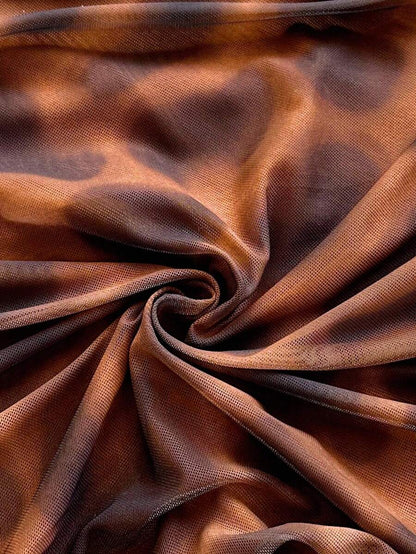 Soleia – Robe dos nu à col ras-du-cou en jersey avec design tie dye