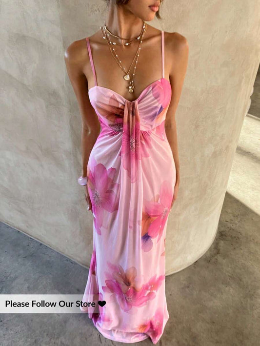 Aloruh – Robe débardeur en jersey avec imprimé numérique et coupe fluide