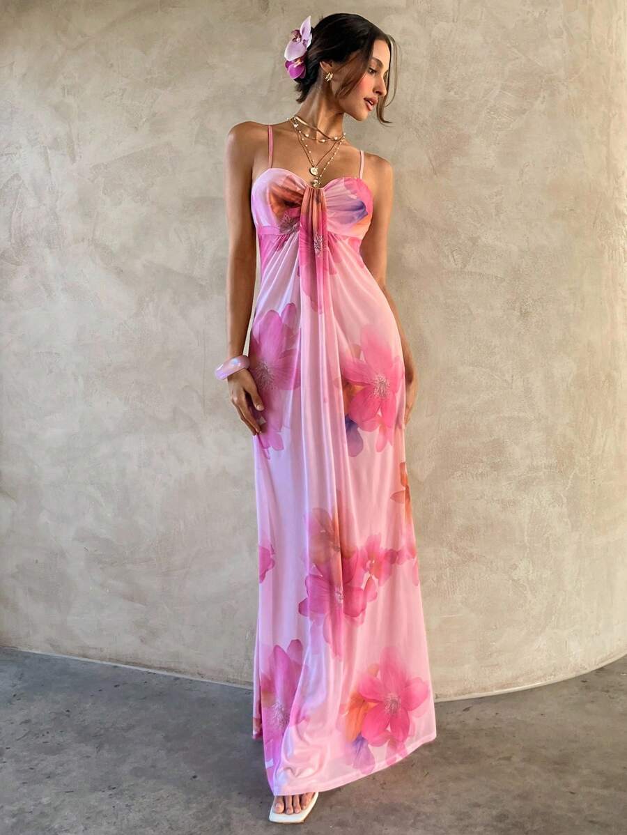 Aloruh – Robe débardeur en jersey avec imprimé numérique et coupe fluide