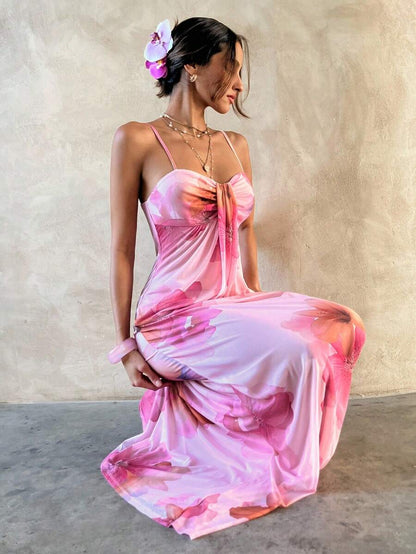 Aloruh – Robe débardeur en jersey avec imprimé numérique et coupe fluide