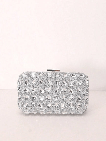 Dedoo – Sac de soirée ovale en strass avec chaîne dorée et design tournesol