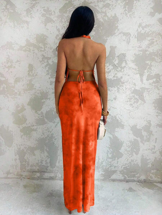 Glamine – Robe d'été à bretelles fines avec décoration de coquillages et motif floral aléatoire