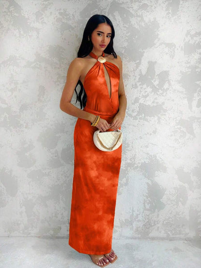 Glamine – Robe d'été à bretelles fines avec décoration de coquillages et motif floral aléatoire