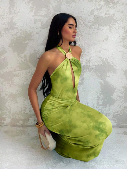 Glamine – Robe d'été avec décoration de coquillages et col ras-du-cou