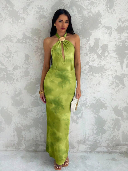 Glamine – Robe d'été avec décoration de coquillages et col ras-du-cou