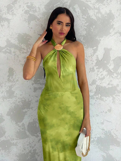 Glamine – Robe d'été avec décoration de coquillages et col ras-du-cou