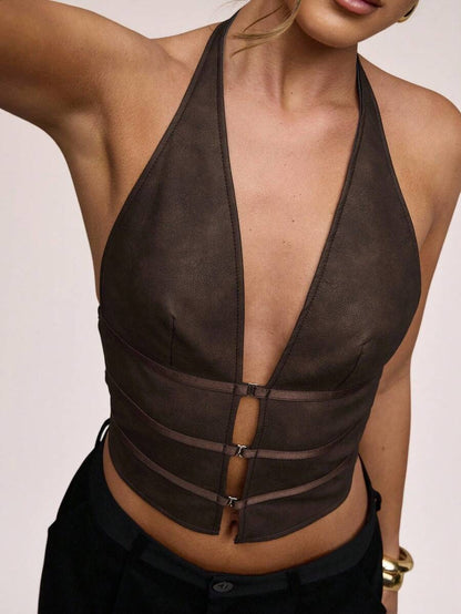 SHEIN BAE – Débardeur dos nu sans manches en jersey, coupe décontractée