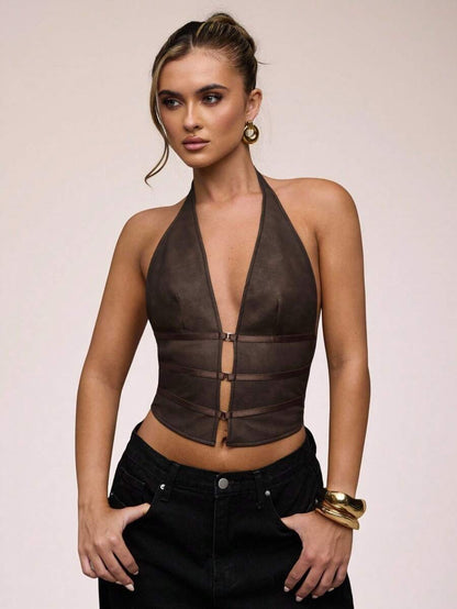 SHEIN BAE – Débardeur dos nu sans manches en jersey, coupe décontractée